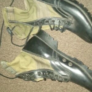 U.S. Army Women's Black and Green Moto Boots